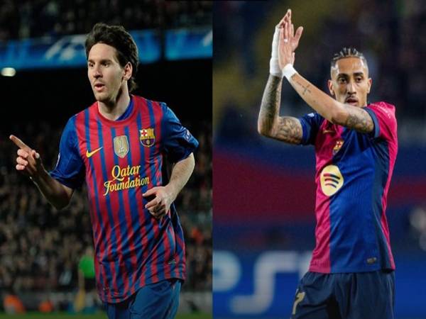 Tin CLB Barcelona: Raphinha cân bằng kỷ lục với Messi